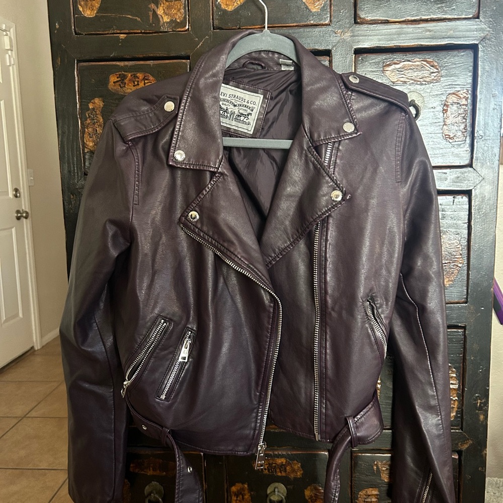 Women's Brown Leather Biker Jacket